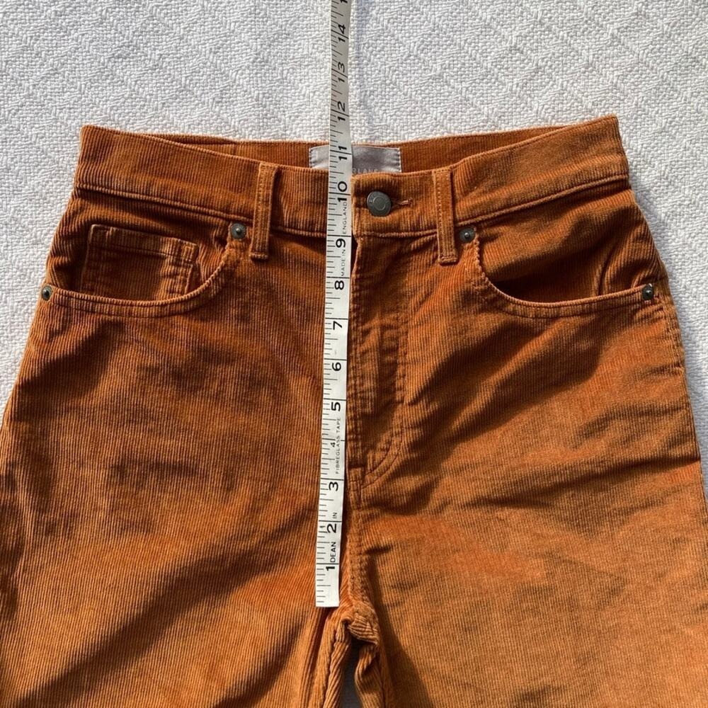 Everlane Baby Cord Cheeky Pant High Rise Ankle Burnt Orange Acorn Womens 26 - Picture 12 of 12